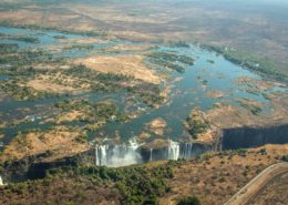 An Aerial View Of The Majestic Victoria Falls